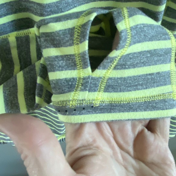 Ivivva By Lululemon Girls 14 Cowl Neck Pullover Yellow Grey Striped Long Sleeve - Picture 5 of 10